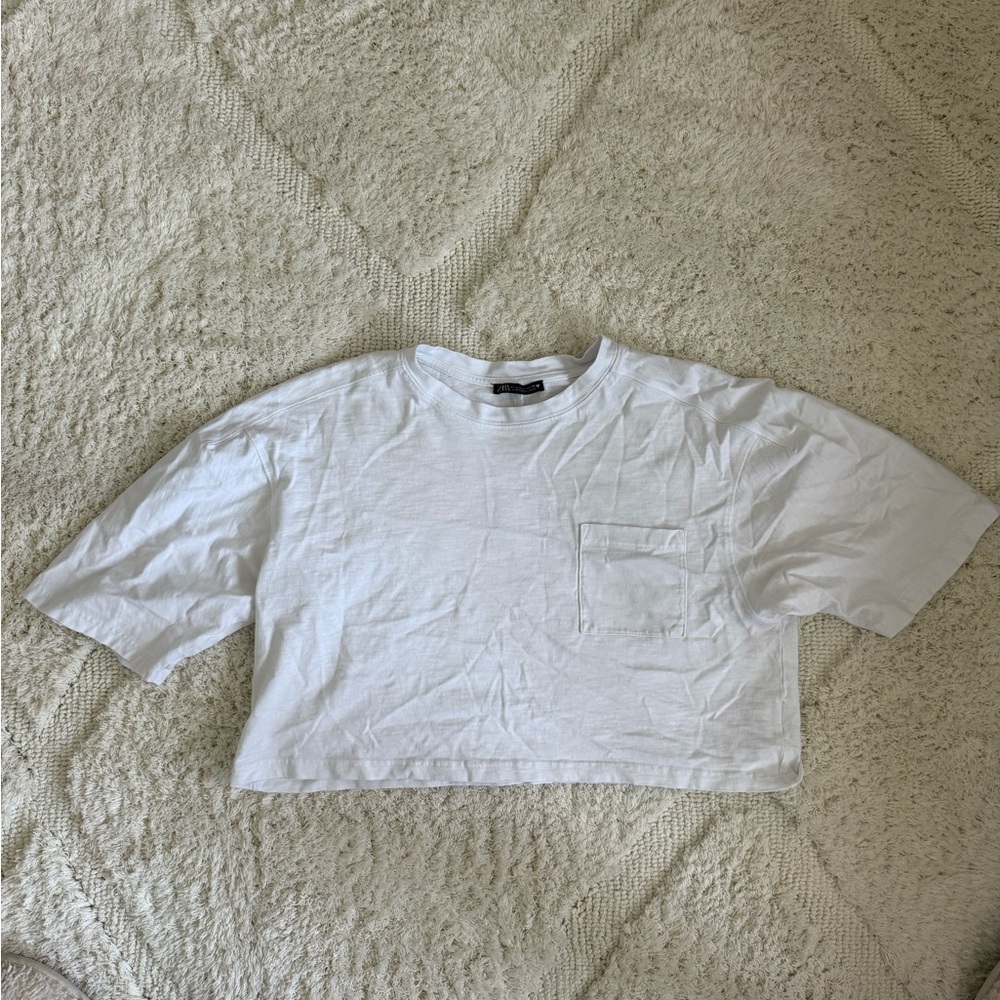 Zara White Short Sleeve Tee
